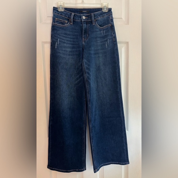 ONESO-Women NWOT Dark Blue Jeans Wide Leg Size 26 - Picture 3 of 8